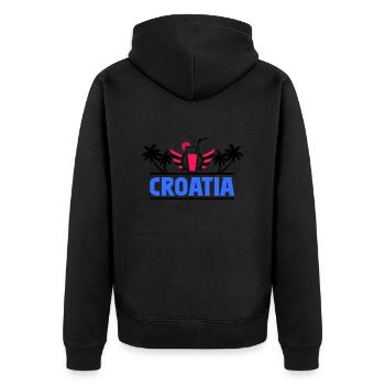 Croatie Croatie - Veste à capuche bio Premium Unisexe - noir - Dos - Nico (187cm)