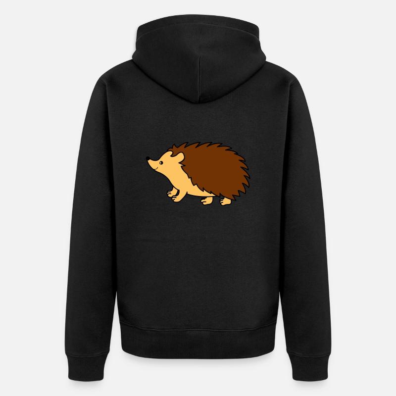 igel comic - Unisex Premium Bio Zip Hoodie - Schwarz