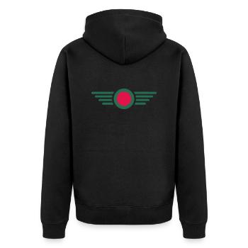 Ich liebe Bangladesch, Eleganz Stil Design T-Shirt - Unisex Premium Bio Zip Hoodie - Schwarz - Hinten - Nico (187cm)