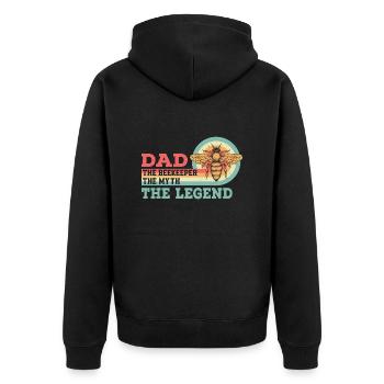 Dad The Beekeeper The Myth The Legend Apiarist Bee - Unisex Premium Organic Zip Hoodie - black - Back - Nico (187cm)