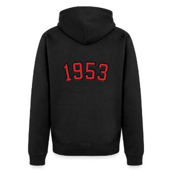 Année de naissance sport 1953 - Veste à capuche bio Premium Unisexe - noir - Dos - Nico (187cm)