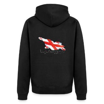 Drapeau de la Géorgie en Géorgie carte GE - Veste à capuche bio Premium Unisexe - noir - Dos - Nico (187cm)