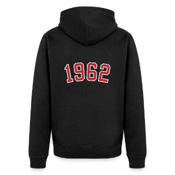 Sport year of birth 1962 - Unisex Premium Organic Zip Hoodie - black - Back - Nico (187cm)