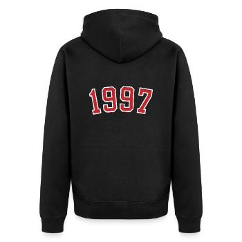 Year of birth sport 1997 - Unisex Premium Organic Zip Hoodie - black - Back - Nico (187cm)