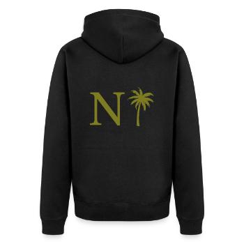 Lettre n vert Palm - Veste à capuche bio Premium Unisexe - noir - Dos - Nico (187cm)