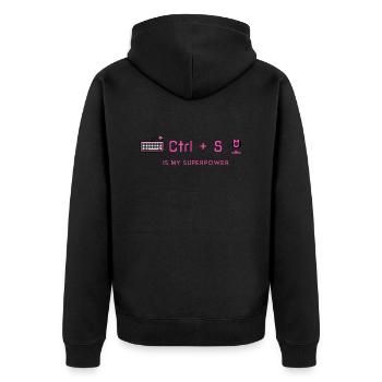 Ctrl+S is My Superpower - Programming Expert - Unisex Premium Organic Zip Hoodie - black - Back - Nico (187cm)