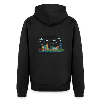 toronto stadt kanada - Unisex Premium Bio Zip Hoodie - Schwarz - Hinten - Nico (187cm)