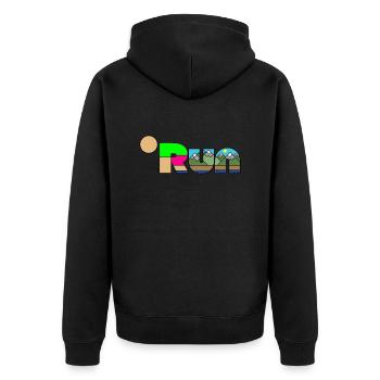 Course à pied Nature Paysage Unique Coureur Randonnée - Veste à capuche bio Premium Unisexe - noir - Dos - Nico (187cm)