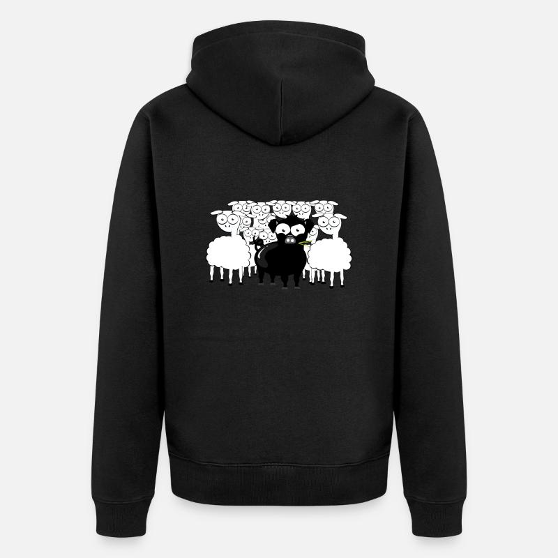 Schwarzes Schwein - Unisex Premium Bio Zip Hoodie - Schwarz