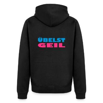 übelst horny unfortunately exit-shirt - Unisex Premium Organic Zip Hoodie - black - Back - Nico (187cm)