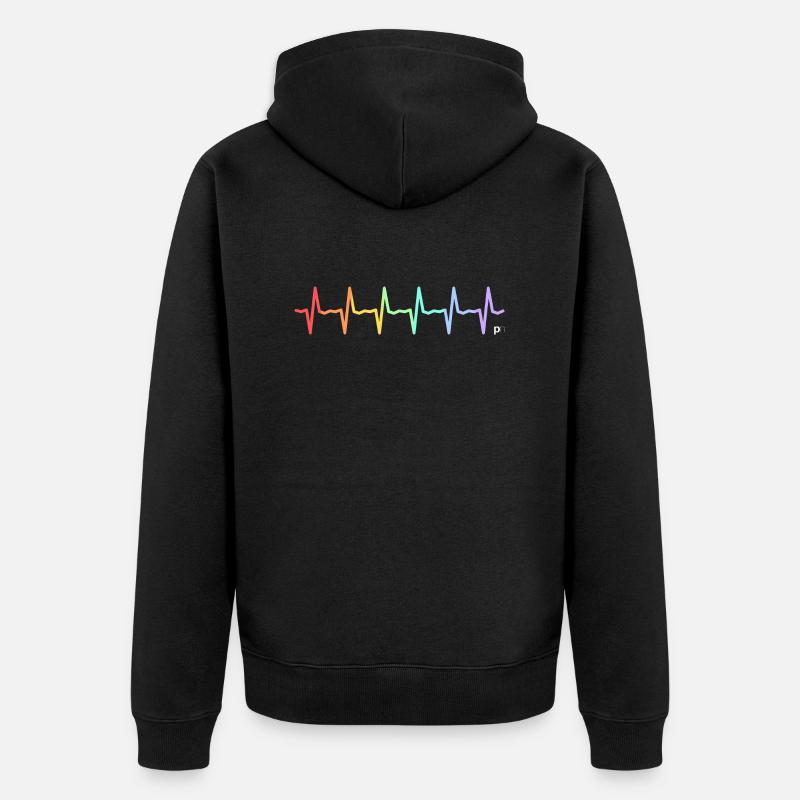 Rythme cardiaque Rainbow - Veste à capuche bio Premium Unisexe - noir