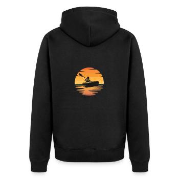 Coucher de soleil en kayak - Veste à capuche bio Premium Unisexe - noir - Dos - Nico (187cm)