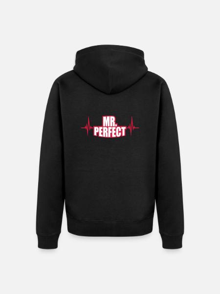 EKG Mr Perfect - Unisex Premium Organic Zip Hoodie - black