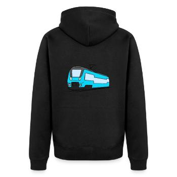 Regionalbahn Zug Lok Eisenbahn Modelleisenbahn - Unisex Premium Bio Zip Hoodie - Schwarz - Hinten - Nico (187cm)