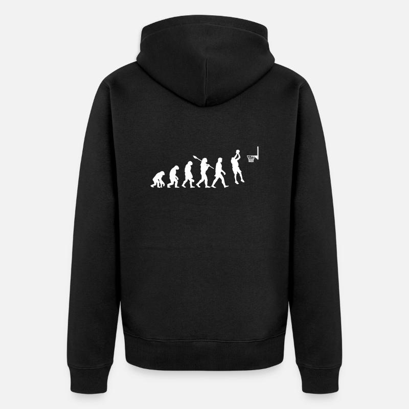 Basketball evolution - Unisex Premium Organic Zip Hoodie - black