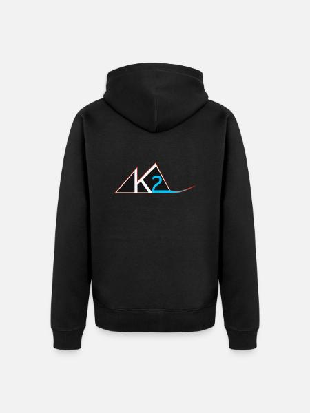 Mountain K2 - Unisex Premium Organic Zip Hoodie - black
