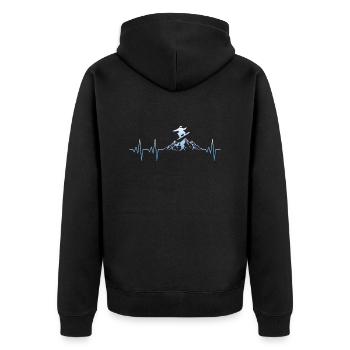 Snowboarder Snowboard Herzschlag - Unisex Premium Bio Zip Hoodie - Schwarz - Hinten - Nico (187cm)