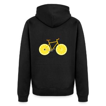 Bicycle Fruit Fruit Lemon - Unisex Premium Organic Zip Hoodie - black - Back - Nico (187cm)