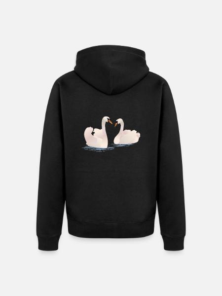 Schwäne - Unisex Premium Bio Zip Hoodie - Schwarz