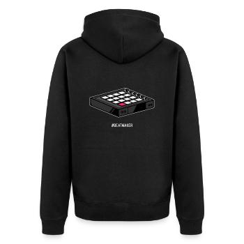 Beatmaker shirt t-shirt unisex top music fan - Unisex Premium Bio Zip Hoodie - Schwarz - Hinten - Nico (187cm)