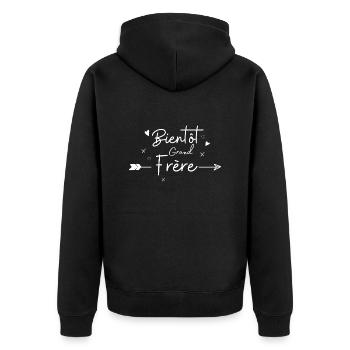 bientôt grand frère en 2022 - Veste à capuche bio Premium Unisexe - noir - Dos - Nico (187cm)