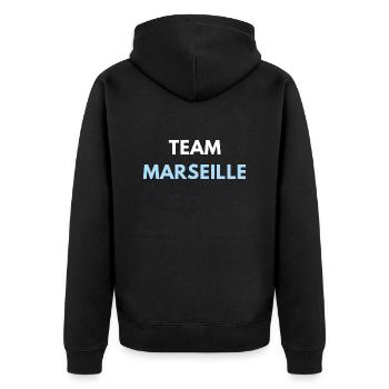 TEAM MARSEILLE FOOT - Veste à capuche bio Premium Unisexe - noir - Dos - Nico (187cm)