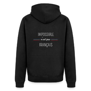 impossible n'est pas Français - Veste à capuche bio Premium Unisexe - noir - Dos - Nico (187cm)
