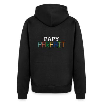 Papy Parfait - Veste à capuche bio Premium Unisexe - noir - Dos - Nico (187cm)