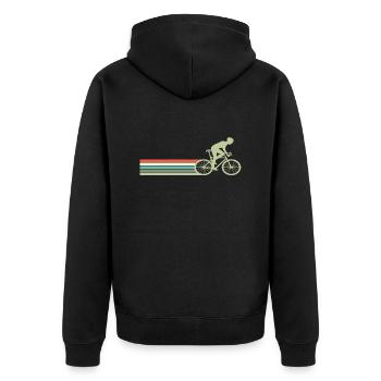 Retro Bike Bike Vintage hobby - Unisex Premium Organic Zip Hoodie - black - Back - Nico (187cm)