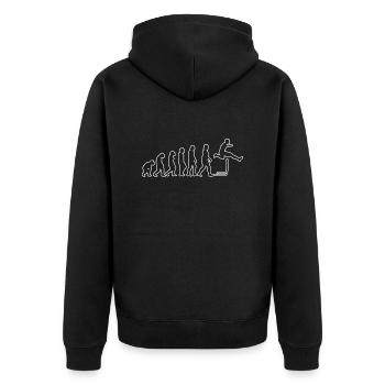 Hurdles Athletics Gift Hurdler - Unisex Premium Organic Zip Hoodie - black - Back - Nico (187cm)