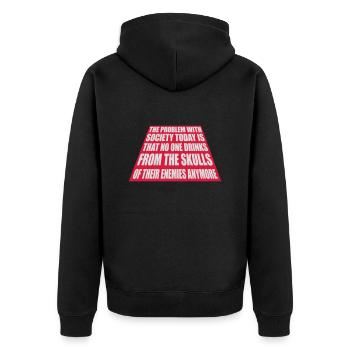 drinks from enemies skulls - Unisex Premium Organic Zip Hoodie - black - Back - Nico (187cm)