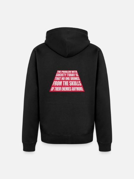 drinks from enemies skulls - Unisex Premium Organic Zip Hoodie - black