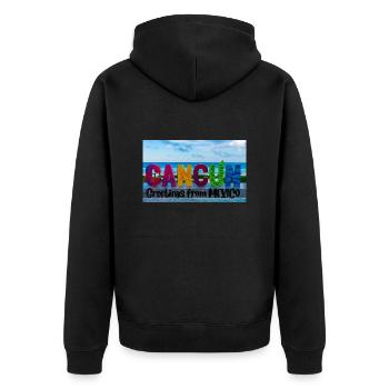 Grüße aus Mexiko . Cancun - Unisex Premium Bio Zip Hoodie - Schwarz - Hinten - Nico (187cm)
