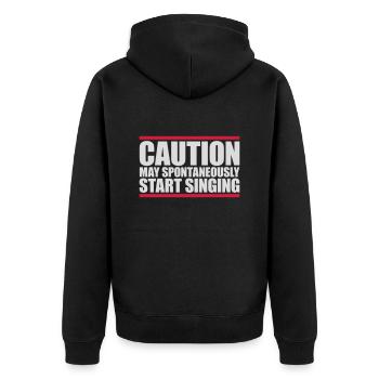 may spontaneously start singing - Unisex Premium Organic Zip Hoodie - black - Back - Nico (187cm)