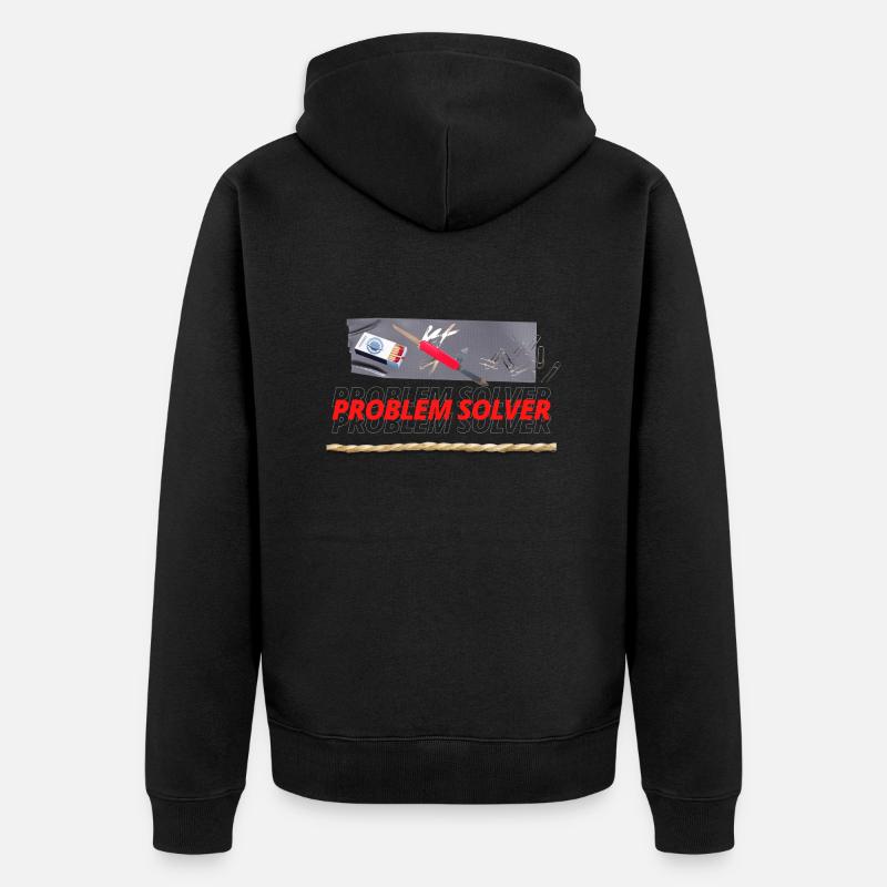 PROBLEM SOLVER TOOLS - Unisex Premium Organic Zip Hoodie - black