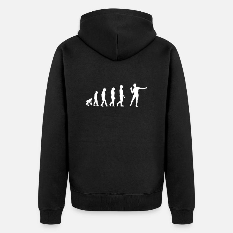 Evolution des Gewichtswurfs - Unisex Premium Bio Zip Hoodie - Schwarz