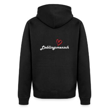 Lustiger Spruch Witzig Humor Geschenkidee - Unisex Premium Bio Zip Hoodie - Schwarz - Hinten - Nico (187cm)