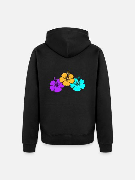 hibiscus - Unisex Premium Organic Zip Hoodie - black