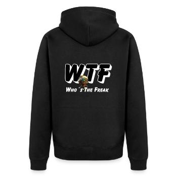 WTF - Qui est le Freak - Veste à capuche bio Premium Unisexe - noir - Dos - Nico (187cm)