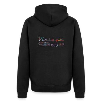 50th Birthday vintage retro Born in 1973 Birthday - Unisex Premium Organic Zip Hoodie - black - Back - Nico (187cm)
