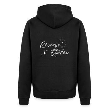 Rêveuse étoilée - Veste à capuche bio Premium Unisexe - noir - Dos - Nico (187cm)