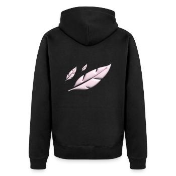 PINK FEATHERS FALLING - Unisex Premium Bio Zip Hoodie - Schwarz - Hinten - Nico (187cm)