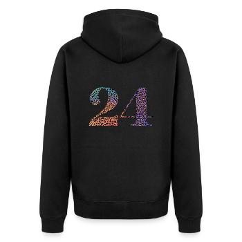 24e anniversaire léopard - Veste à capuche bio Premium Unisexe - noir - Dos - Nico (187cm)