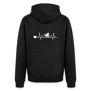 Poulpe de battement de cœur de calmar - Veste à capuche bio Premium Unisexe - noir - Dos - Nico (187cm)