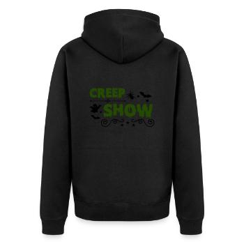creep show - Unisex Premium Organic Zip Hoodie - black - Back - Nico (187cm)
