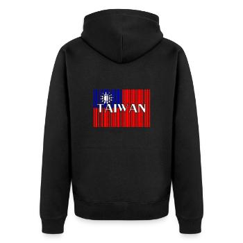 Taiwan - Unisex Premium Bio Zip Hoodie - Schwarz - Hinten - Nico (187cm)