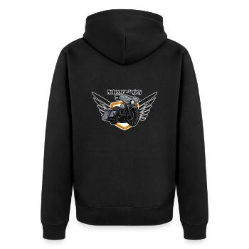Chopper // Custom // Motorcycle - Unisex Premium Organic Zip Hoodie - black - Back - Nico (187cm)