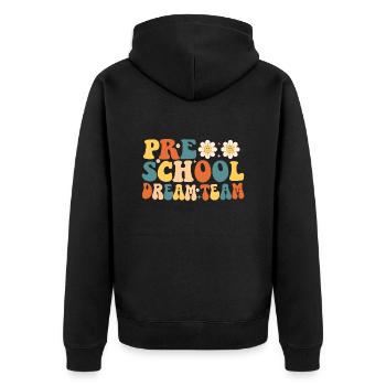 Preschool Dream Team - Unisex Premium Organic Zip Hoodie - black - Back - Nico (187cm)