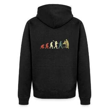 Veterinary Evolution Geschenk für Tierärzte - Unisex Premium Bio Zip Hoodie - Schwarz - Hinten - Nico (187cm)