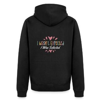 I Wasn't Expected I Was Selected Adopt Child Adopt - Unisex Premium Bio Zip Hoodie - Schwarz - Hinten - Nico (187cm)